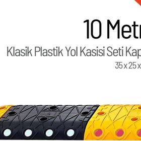 Starçelik 10 Metre Klasik Hız Kesici Set Kapaklı Plastik Yol Kasisi