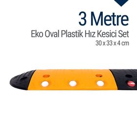 Starçelik 3 Metre Eko Oval Plastik Hız Kesici Set Yol Kasisi