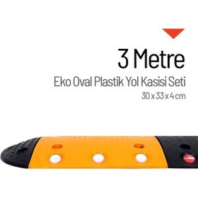 Starçelik 3 Metre Eko Oval Plastik Hız Kesici Set Yol Kasisi