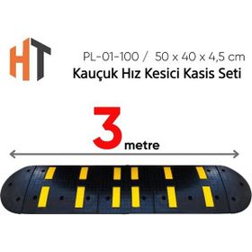Starçelik 3 Metre Kauçuk Hız Kesici Set Kapaklı Yol Kasisi