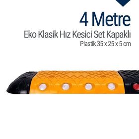 Starçelik 4 Metre Eko Klasik Hız Kesici Set Kapaklı Plastik Yol Kasisi