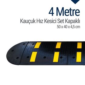 Starçelik 4 Metre Kauçuk Hız Kesici Set Kapaklı Yol Kasisi