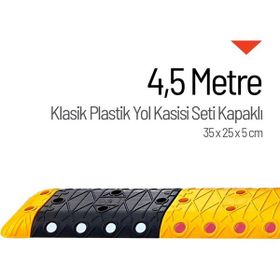 Starçelik 4,5 Metre Klasik Hız Kesici Set Kapaklı Plastik Yol Kasisi