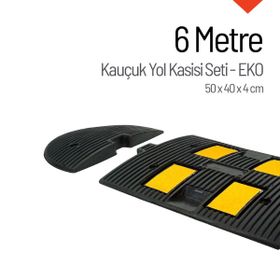 Starçelik 50 x 40 x 4 cm Eko 6 Metre Kauçuk Hız Kesici Yol Kasisi