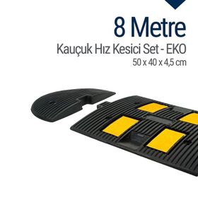 Starçelik 50 x 40 x 4 cm Eko 8 Metre Kauçuk Hız Kesici Yol Kasisi