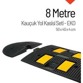 Starçelik 50 x 40 x 4 cm Eko 8 Metre Kauçuk Hız Kesici Yol Kasisi