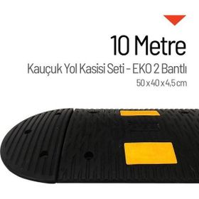 Starçelik 50 X 40 X 4,5 cm Eko 2 Bantlı 10 Metre Kauçuk Hız Kesici Yol Kasisi