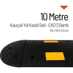 Starçelik 50 X 40 X 4,5 cm Eko 2 Bantlı 10 Metre Kauçuk Hız Kesici Yol Kasisi
