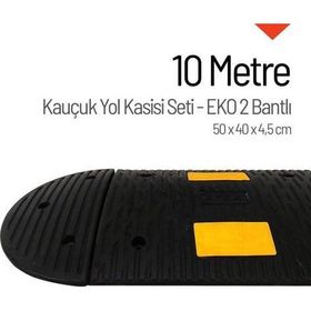 Starçelik 50 X 40 X 4,5 cm Eko 2 Bantlı 10 Metre Kauçuk Hız Kesici Yol Kasisi