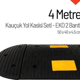 Starçelik 50 X 40 X 4,5 cm Eko 2 Bantlı 4 Metre Kauçuk Hız Kesici Yol Kasisi