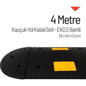 Starçelik 50 X 40 X 4,5 cm Eko 2 Bantlı 4 Metre Kauçuk Hız Kesici Yol Kasisi