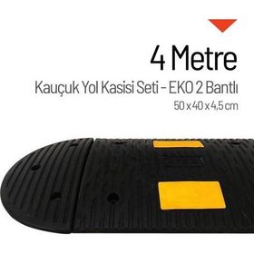 Starçelik 50 X 40 X 4,5 cm Eko 2 Bantlı 4 Metre Kauçuk Hız Kesici Yol Kasisi