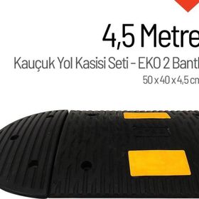 Starçelik 50 X 40 X 4,5 cm Eko 2 Bantlı 4,5 Metre Kauçuk Hız Kesici Yol Kasisi