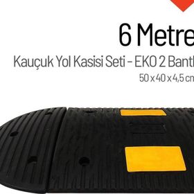 Starçelik 50 X 40 X 4,5 cm Eko 2 Bantlı 6 Metre Kauçuk Hız Kesici Yol Kasisi