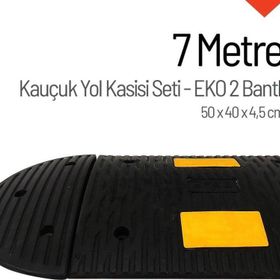 Starçelik 50 X 40 X 4,5 cm Eko 2 Bantlı 7 Metre Kauçuk Hız Kesici Yol Kasisi