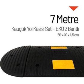 Starçelik 50 X 40 X 4,5 cm Eko 2 Bantlı 7 Metre Kauçuk Hız Kesici Yol Kasisi