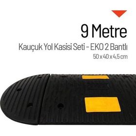 Starçelik 50 X 40 X 4,5 cm Eko 2 Bantlı 9 Metre Kauçuk Hız Kesici Yol Kasisi