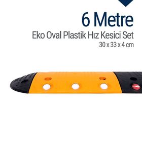 Starçelik 6 Metre Eko Oval Plastik Hız Kesici Set Yol Kasisi