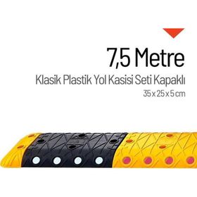 Starçelik 7,5 Metre Klasik Hız Kesici Set Kapaklı Plastik Yol Kasisi