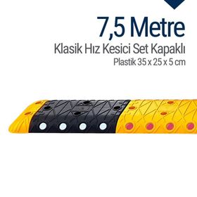Starçelik 7,5 Metre Klasik Hız Kesici Set Kapaklı Plastik Yol Kasisi