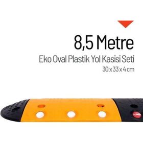 Starçelik 8,5 Metre Eko Oval Plastik Hız Kesici Set Yol Kasisi