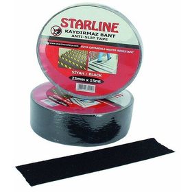 Starline 25 mm 15 m Siyah Kaydırmaz Bant