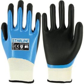 Starline E-151715 No:7 Mavi Beyaz Mavi Koruyucu Nitril Eldiven