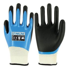 Starline E-151715 No:7 Mavi Beyaz Mavi Koruyucu Nitril Eldiven