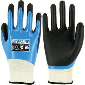 Starline E-151715 No:7 Mavi Beyaz Mavi Koruyucu Nitril Eldiven