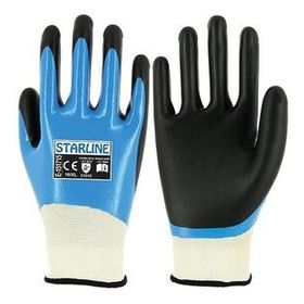 Starline E-151715 No:7 Mavi Beyaz Mavi Koruyucu Nitril Eldiven