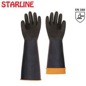 Starline H2-60 cm Tırtıklı Kaucuk Asit Eldiveni