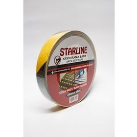 Starline Sarı Siyah 25 mmx15 m İş Güvenliği Malzemeleri Kaydırmaz Bant