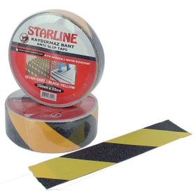 Starline Siyah 25 mmx15 m İş Güvenliği Malzemeleri Kaydırmaz Bant