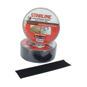 Starline Siyah 25 mmx15 m İş Güvenliği Malzemeleri Kaydırmaz Bant