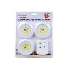 Starmax SM-8008 3' lü Kumandalı Pilli LED Lamba