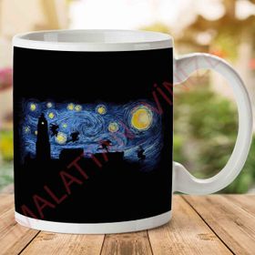 Starry Fight Teenage Mutant Ninja Turtles Van Gogh Baskılı Kupa