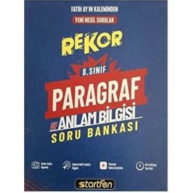 Startfen Yayınları 8. Sınıf Paragraf ve Anlam Bilgisi Rekor Soru Bankası