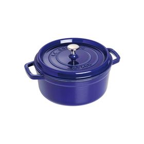 STAUB 24 cm Koyu Mavi Yuvarlak Döküm Tencere