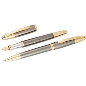 Steelpen 181 Venüs Titanyum Altın Dolma-Tükenmez Kalem Seti