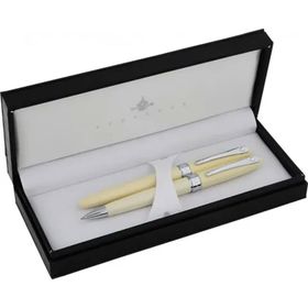 Steelpen 2002 Beyaz Krom Dolma-Tükenmez Kalem Seti