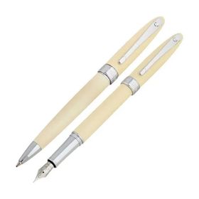 Steelpen 2002 Beyaz Krom Dolma-Tükenmez Kalem Seti