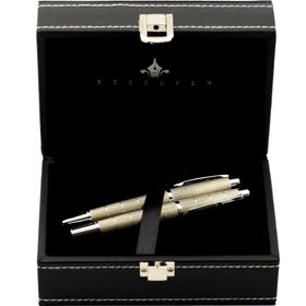 Steelpen 2723 World Serisi Mat Bej Renk Dolma Kalem ve Tükenmez Kalem Seti