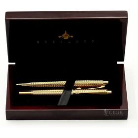 Steelpen 273 World Altın Dolma-Tükenmez Kalem Seti