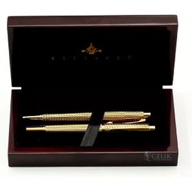 Steelpen 273 World Altın Dolma-Tükenmez Kalem Seti