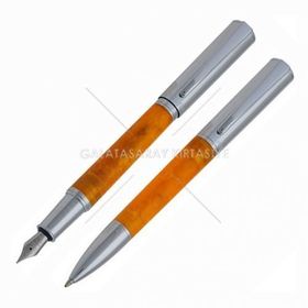 Steelpen 5061 Sedef Sarı Dolma-Tükenmez Kalem Seti