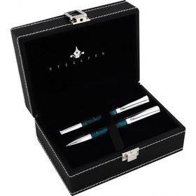 Steelpen 5063 Elte Sedef Yeşil Dolma-Tükenmez Kalem Seti