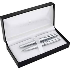 Steelpen 783 Parlak Krom Dolma-Tükenmez Kalem Seti