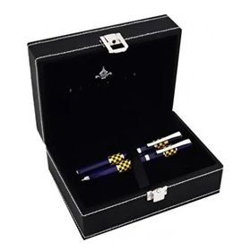Steelpen 8603 Force Sarı-Lacivert Dolma-Tükenmez Kalem Seti