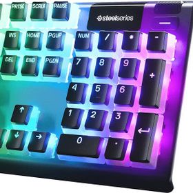 SteelSeries PrismCaps Pudding Görünümlü Tüm Standart Mekanik Klavyeler ile Uyumlu MX Darbeler Siyah İngiltere Klavyesi Düzeni Çift Taraflı Tuş Seti