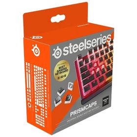 SteelSeries PrismCaps Pudding Görünümlü Tüm Standart Mekanik Klavyeler ile Uyumlu MX Darbeler Siyah İngiltere Klavyesi Düzeni Çift Taraflı Tuş Seti